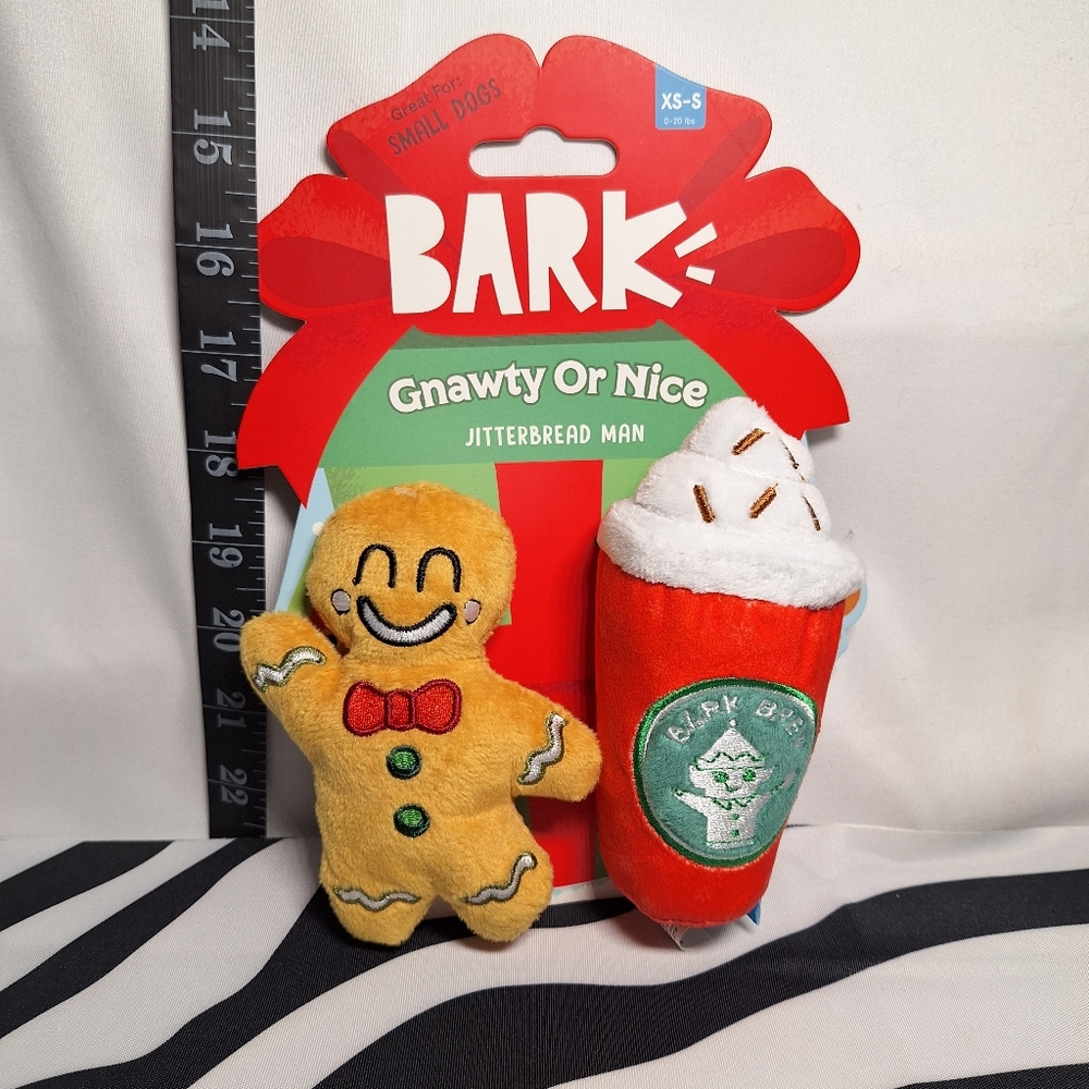 NWT Bark Jitterbread Man Dog Toy XS-S